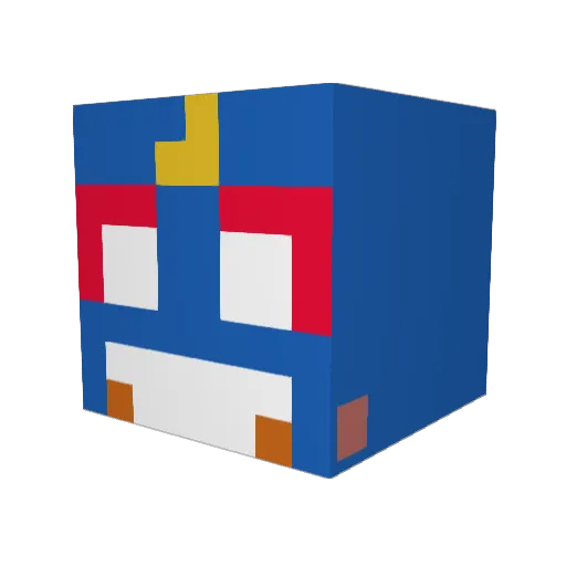 ALIMopopop Minecraft avatar head, 3D render