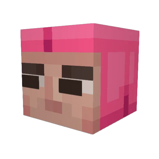 ALISIN Minecraft avatar head, 3D render
