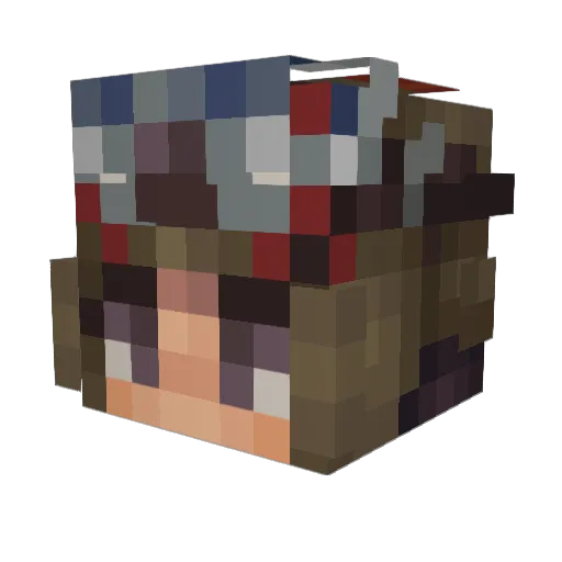 ALM06 Minecraft avatar head, 3D render