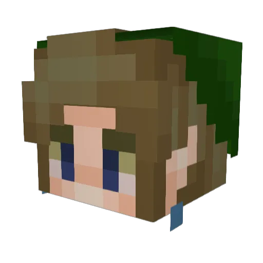 ALNW Minecraft avatar head, 3D render