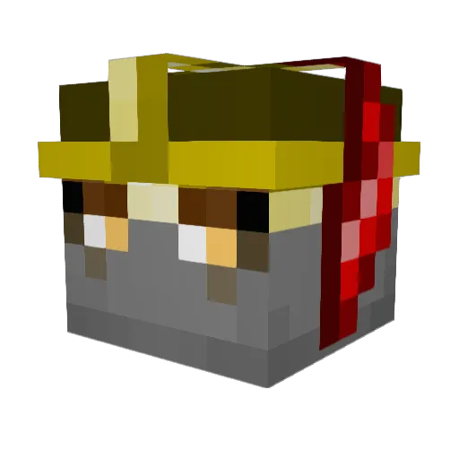ALPHAUNITED Minecraft avatar head, 3D render