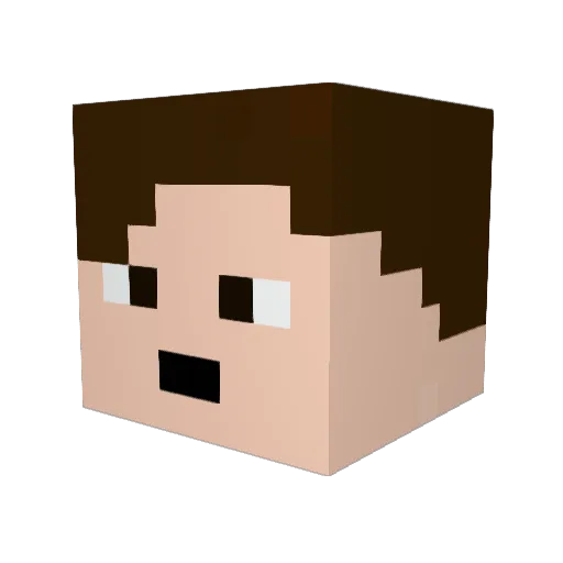 ALR18 Minecraft avatar head, 3D render