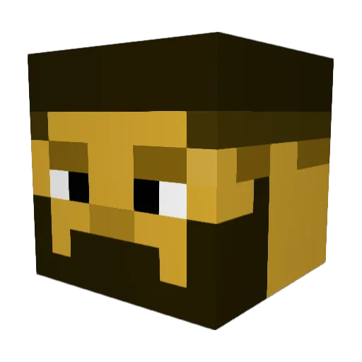 ALZK_23 Minecraft avatar head, 3D render