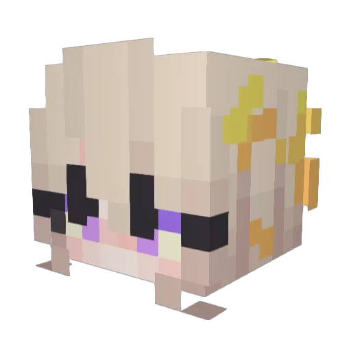 ALlSSA Minecraft avatar head, 3D render