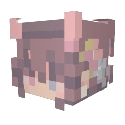 ALlaElle Minecraft avatar head, 3D render