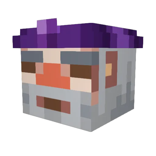 ALoneW Minecraft avatar head, 3D render
