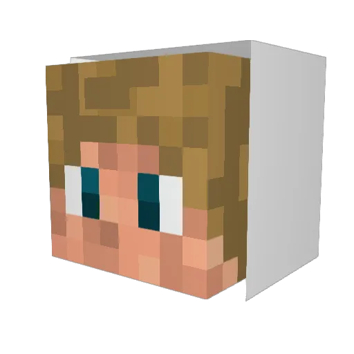 ALxo Minecraft avatar head, 3D render