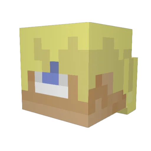AM4_00 Minecraft avatar head, 3D render