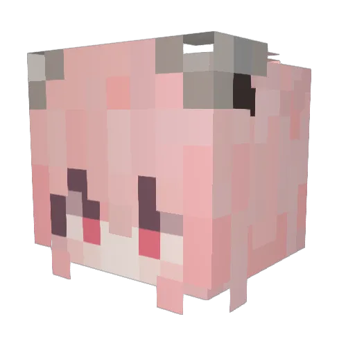 AMAQAQ Minecraft avatar head, 3D render