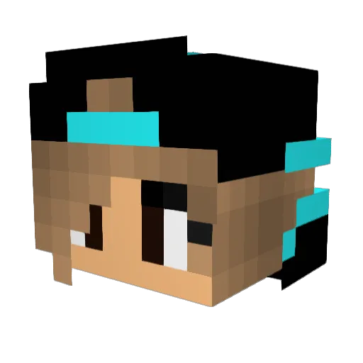 AMBER12 Minecraft avatar head, 3D render