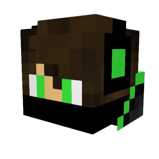 AMDRazer Minecraft avatar head, 3D render