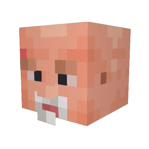 AMD_09 Minecraft avatar head, 3D render