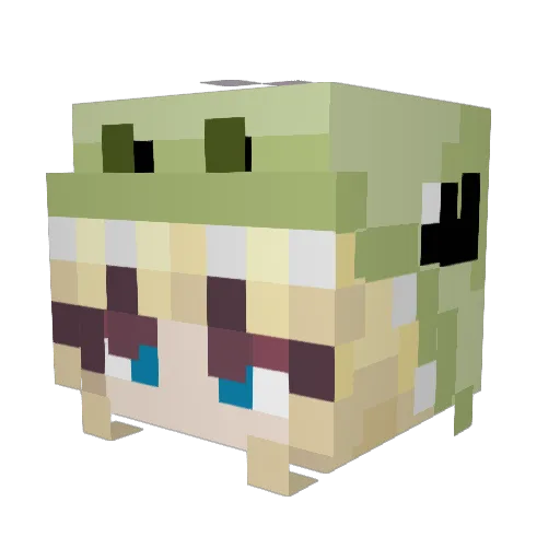 AMEG_08 Minecraft avatar head, 3D render