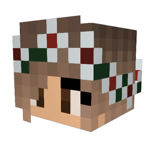 AMEmoo Minecraft avatar head, 3D render