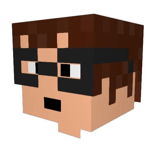 AMJ_Pro Minecraft avatar head, 3D render