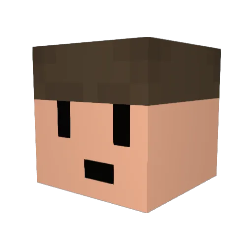 AMKH01 Minecraft avatar head, 3D render