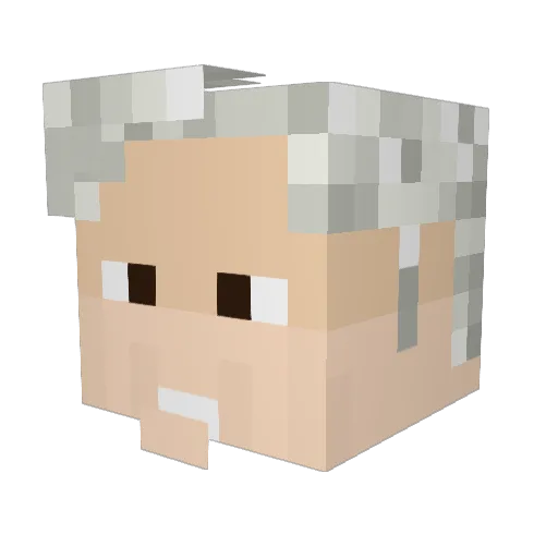 AMLOTeDropea Minecraft avatar head, 3D render
