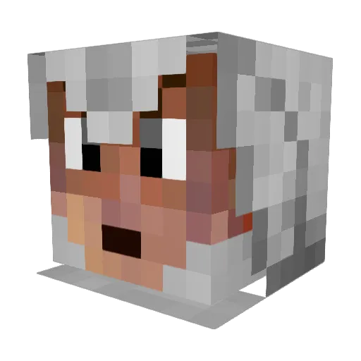 AMPAFV Minecraft avatar head, 3D render