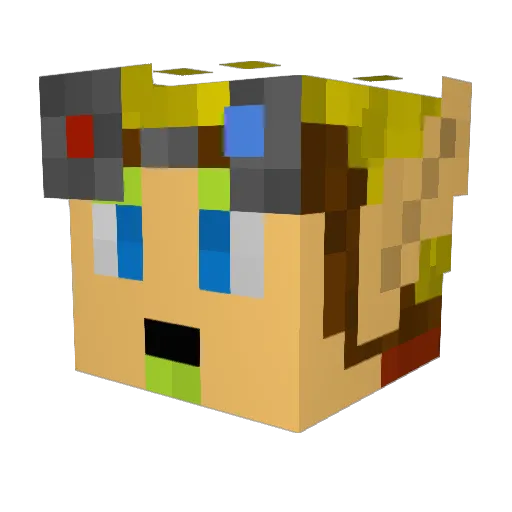 AMP_01 Minecraft avatar head, 3D render