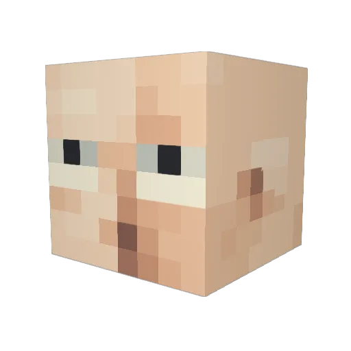 AMT02 Minecraft avatar head, 3D render