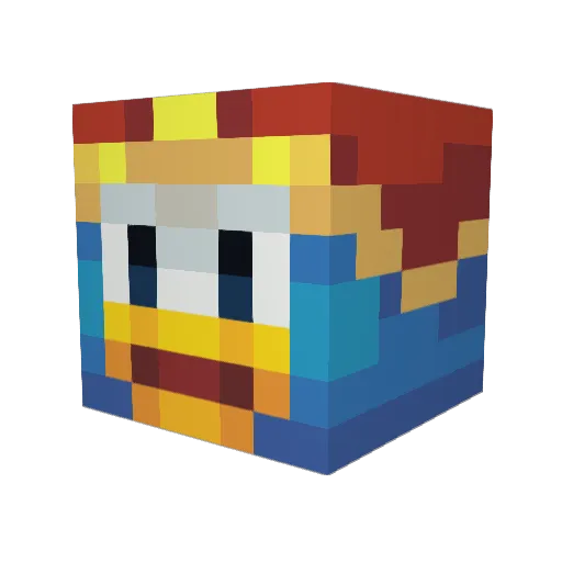 AMUMUMEMO Minecraft avatar head, 3D render
