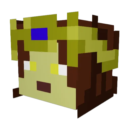AMaxxPrime Minecraft avatar head, 3D render