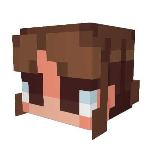 AMoonlet Minecraft avatar head, 3D render