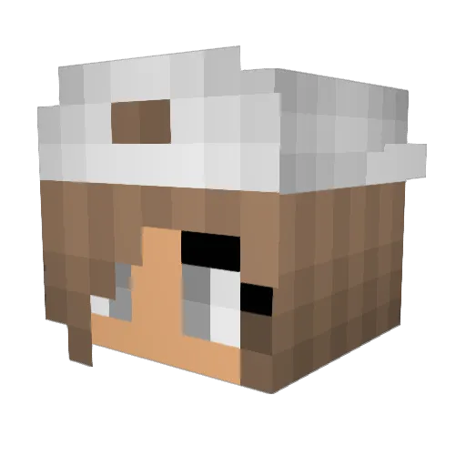ANAchimu Minecraft avatar head, 3D render