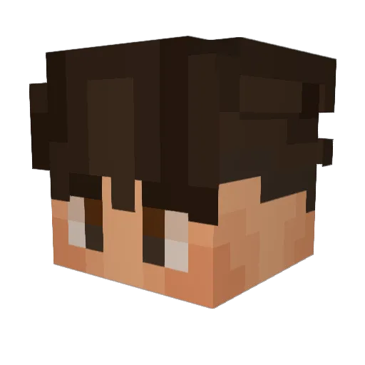 AND1_ Minecraft avatar head, 3D render