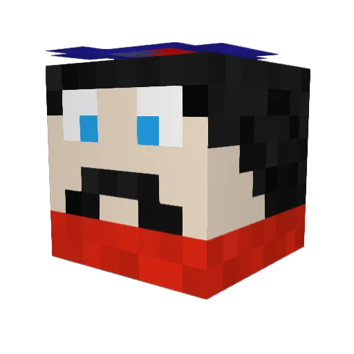 ANDROIDROI Minecraft avatar head, 3D render