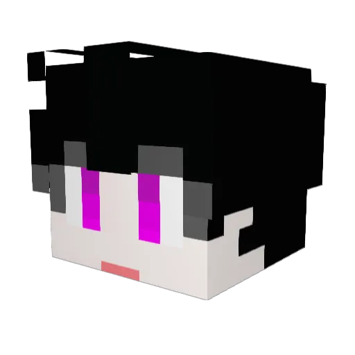 AND_307 Minecraft avatar head, 3D render