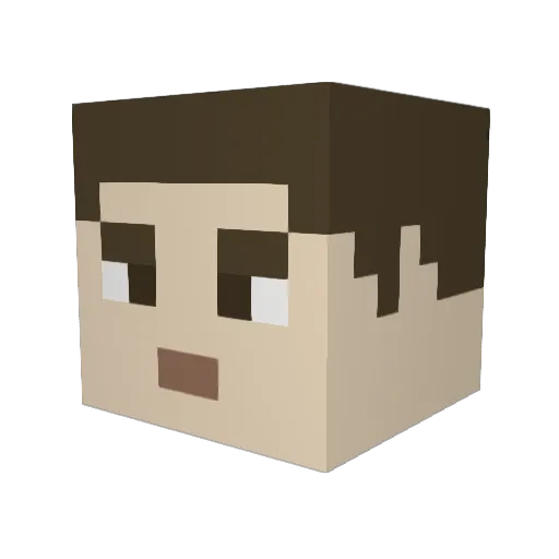 ANGRYKAOS Minecraft avatar head, 3D render