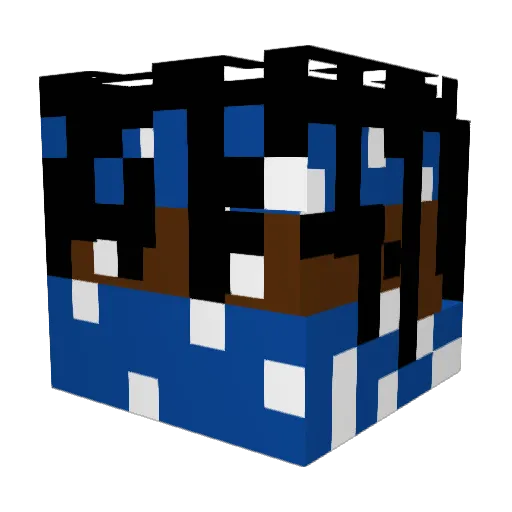 ANILC2 Minecraft avatar head, 3D render