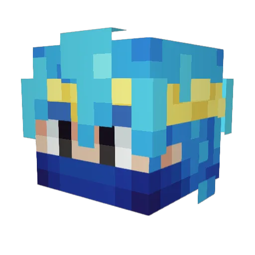 ANJOUU Minecraft avatar head, 3D render