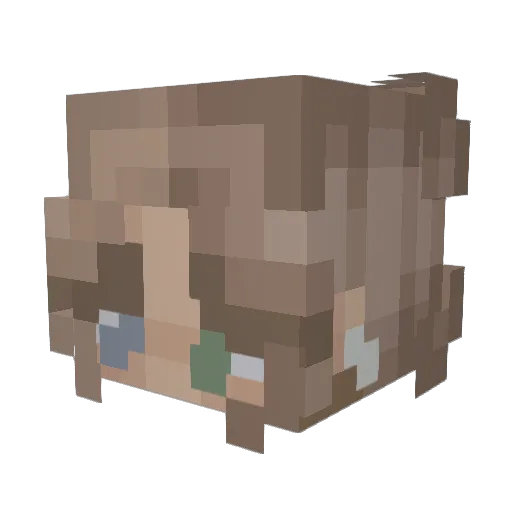 ANN71 Minecraft avatar head, 3D render