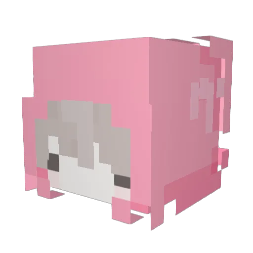 ANNYY001 Minecraft avatar head, 3D render