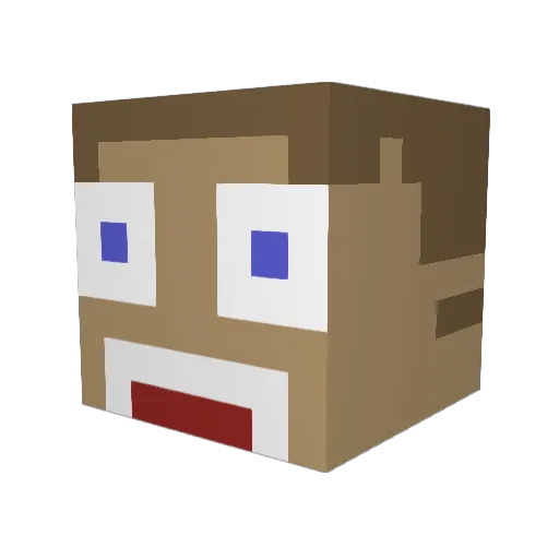 ANTEXv Minecraft avatar head, 3D render