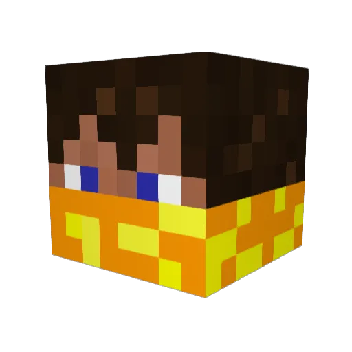 ANW12 Minecraft avatar head, 3D render