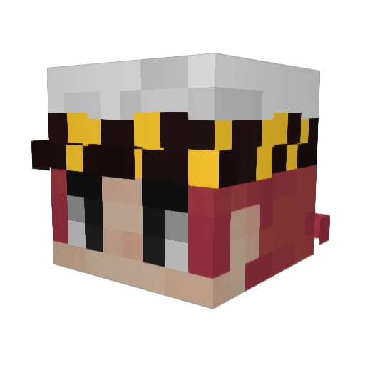 ANXIIKIRUU Minecraft avatar head, 3D render