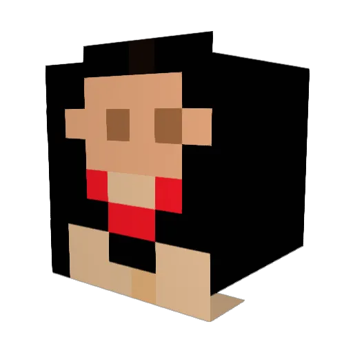 ANube Minecraft avatar head, 3D render