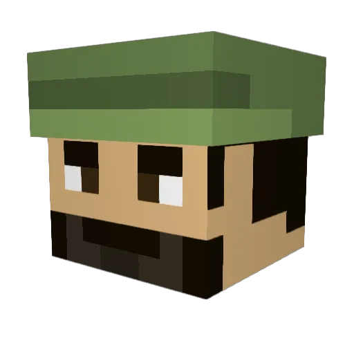 AOAjax Minecraft avatar head, 3D render