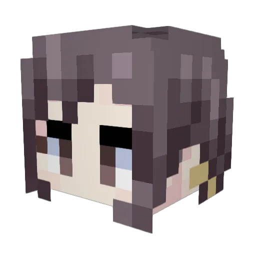 AOBA_MOCA00 Minecraft avatar head, 3D render