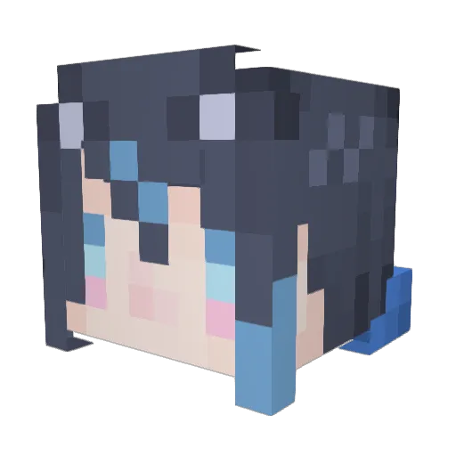 AOI_PRO Minecraft avatar head, 3D render