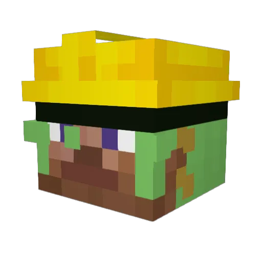 AOLUL Minecraft avatar head, 3D render