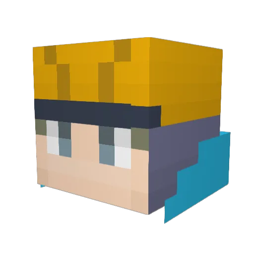 AORUX Minecraft avatar head, 3D render