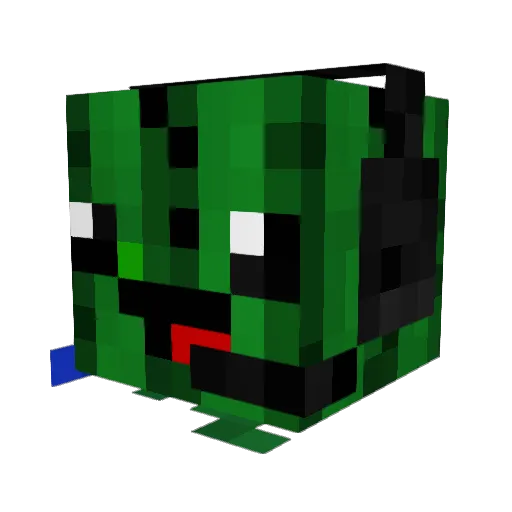 AOT_Cactus Minecraft avatar head, 3D render