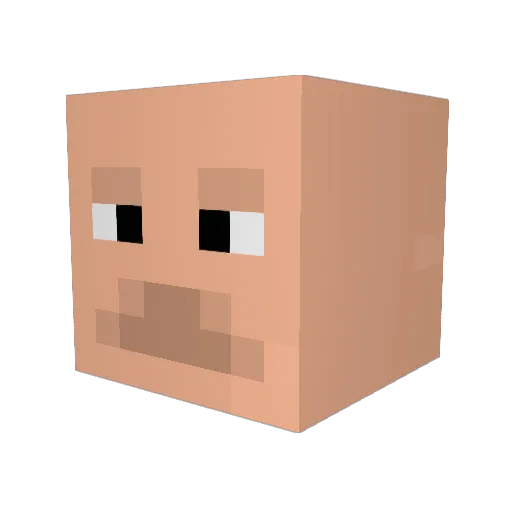 AP097 Minecraft avatar head, 3D render