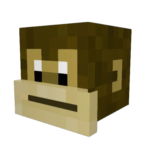 APE_42 Minecraft avatar head, 3D render