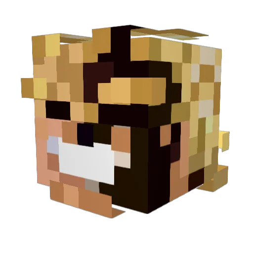 APFS Minecraft avatar head, 3D render