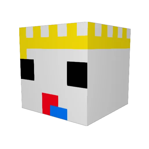 APOLLECH Minecraft avatar head, 3D render